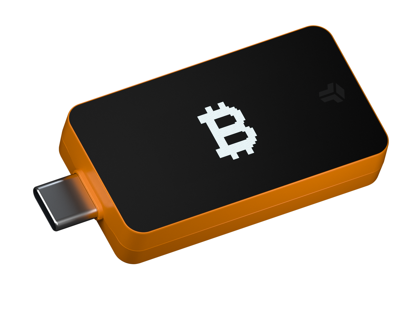 BitBox02 Nova en Naranja Bitcoin con pantalla de cristal y conector USB-C
