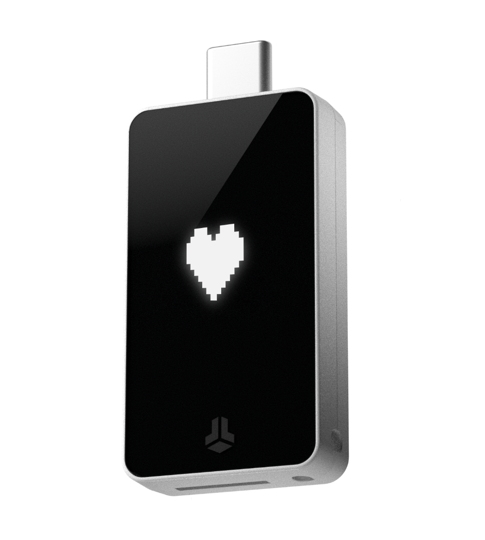 BitBox with heart on display