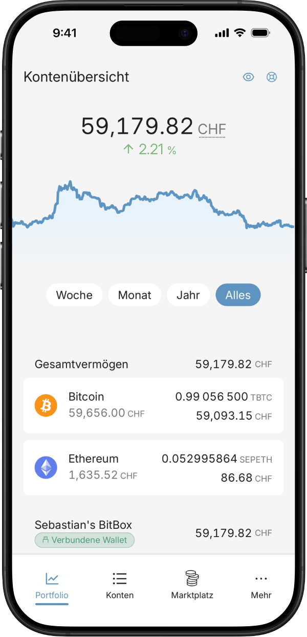 BitBoxApp auf einem Smartphone
