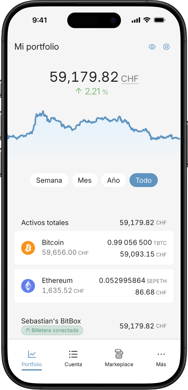 BitBoxApp en un smartphone