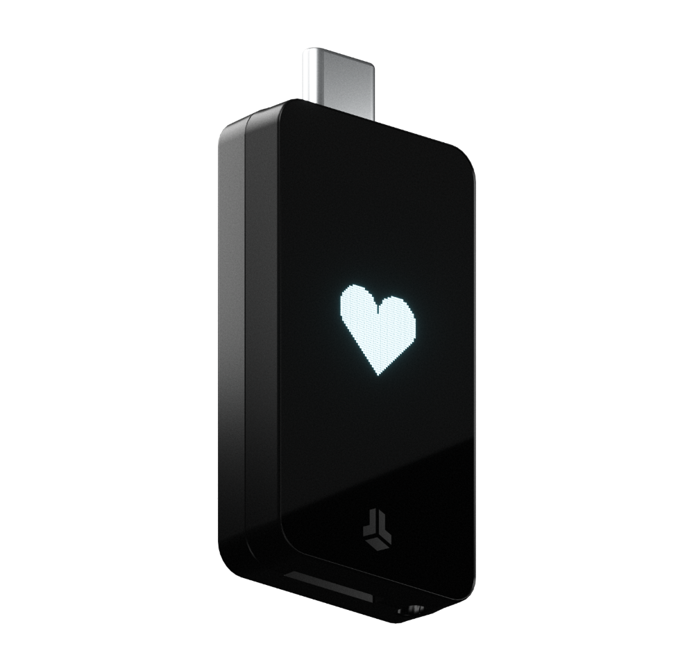 BitBox02 Nova with heart on display